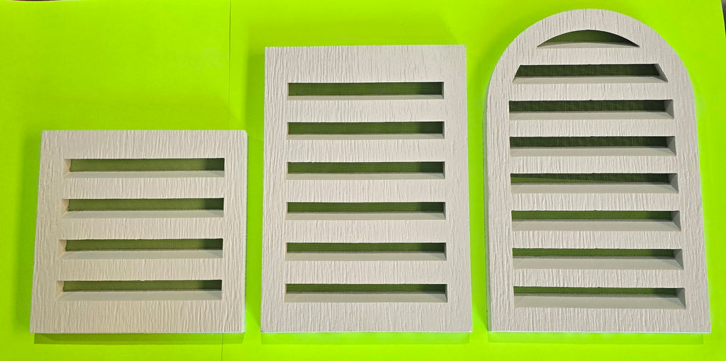 Tombstone style vent comes with bendable headflashing.